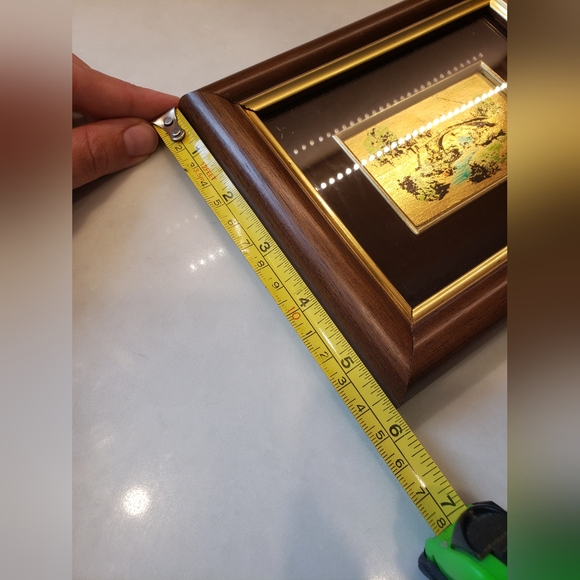 Vintage Italian Picture of a Bridge, Stream &Nature on hand-painted on gold leaf - Picture 9 of 10